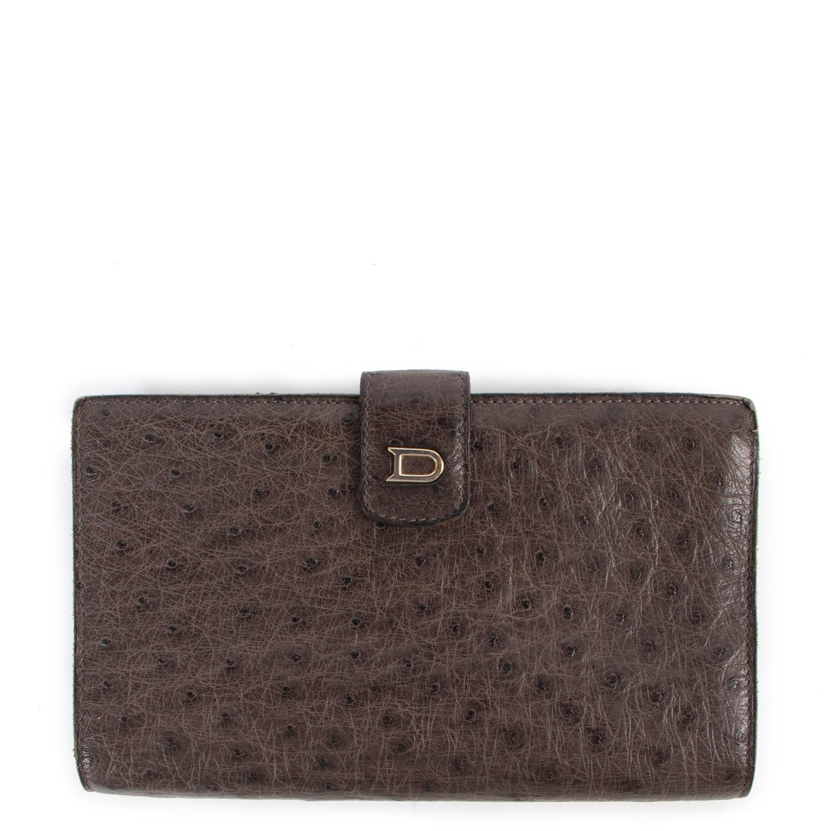 Delvaux Ostrich Palissandre Wallet