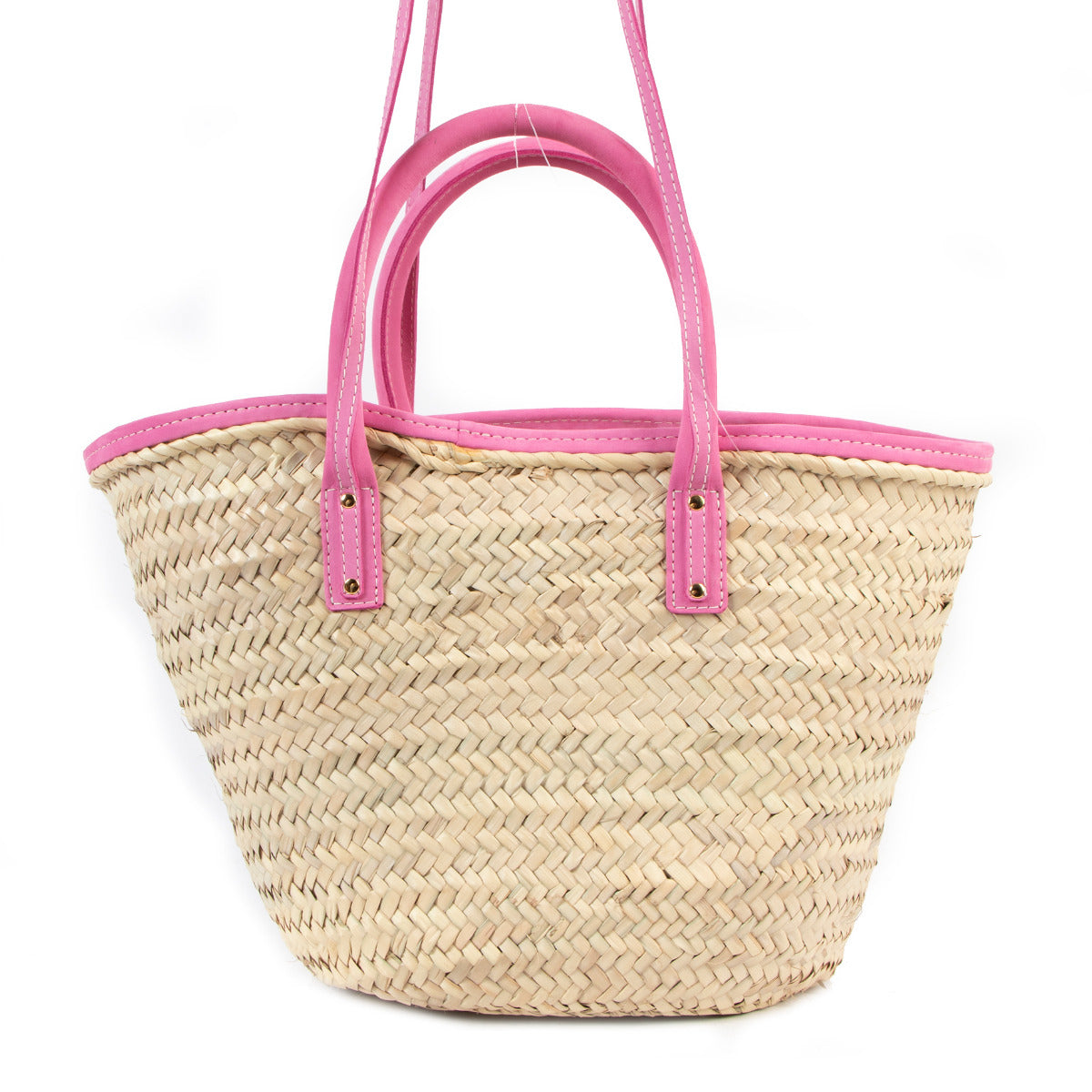 Jacquemus Pink Le Panier Soleil Straw Bag