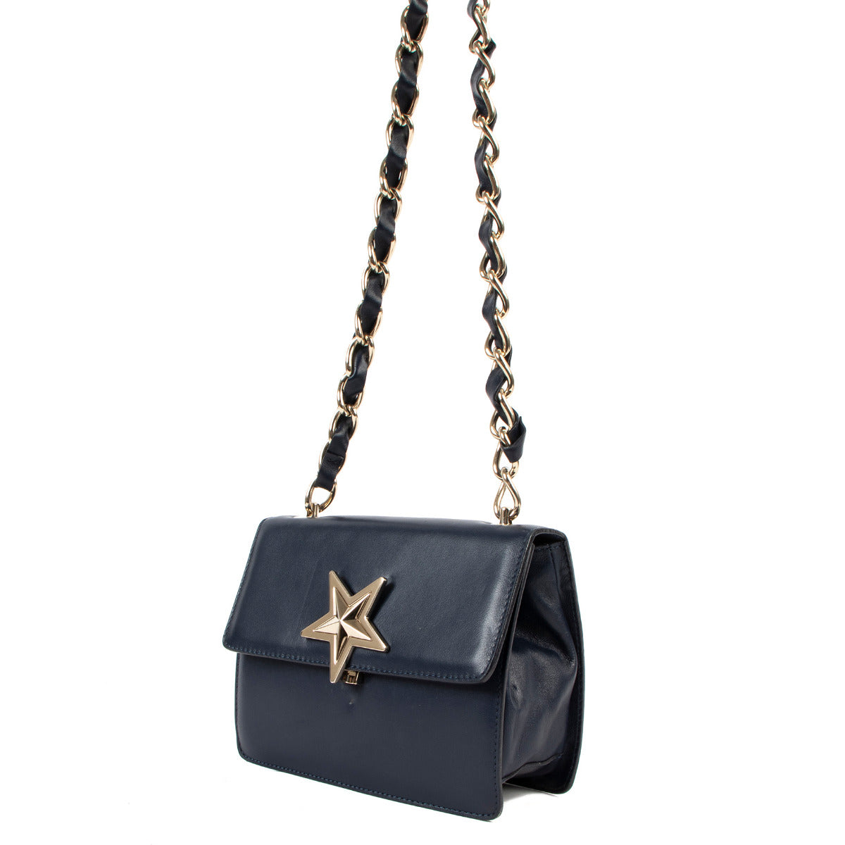 Sac bandoulière Red Valentino Star Lock en cuir bleu