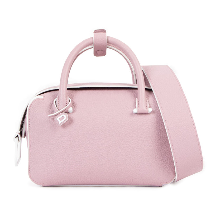 Buy online authentic second hand Delvaux Taurillon Soft Mauve Cool Box Mini Shoulder bag in very good condition at Labellov in Antwerp