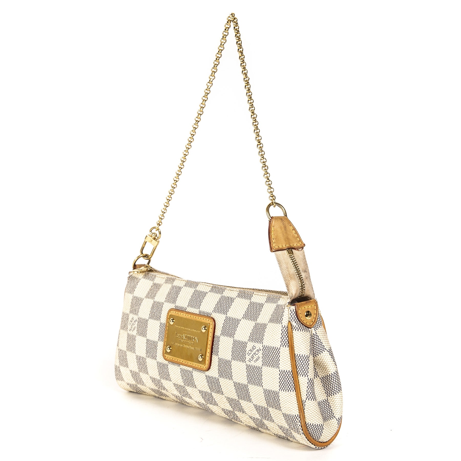Louis Vuitton Damier Azur Pochette Milla MM Bag. Authentic Damier light Azur Pochette Clutch Minibag Louis Vuitton Trend. Online at LabelLOV, Safe payment.