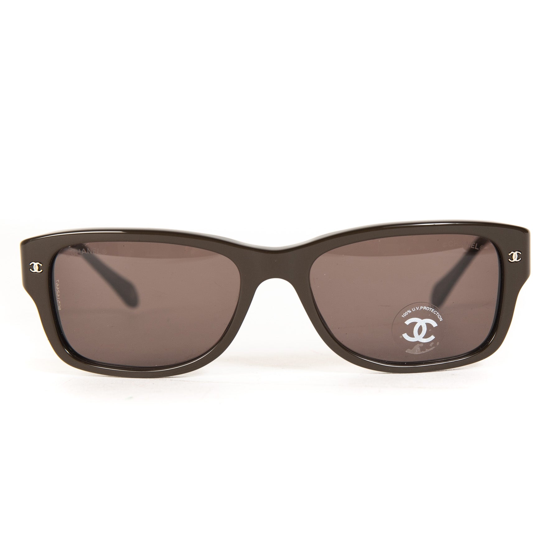 Chanel Rectangle Burgundy Brown Gradient Sunglasses