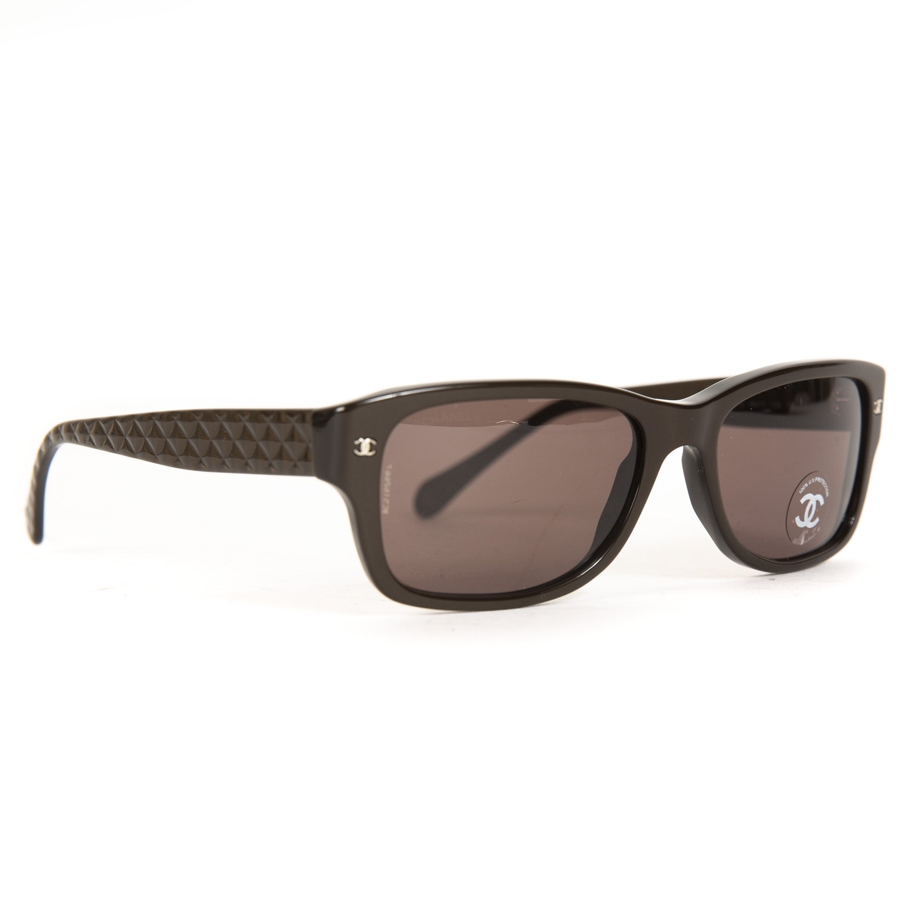 Chanel Rectangle Burgundy Brown Gradient Sunglasses