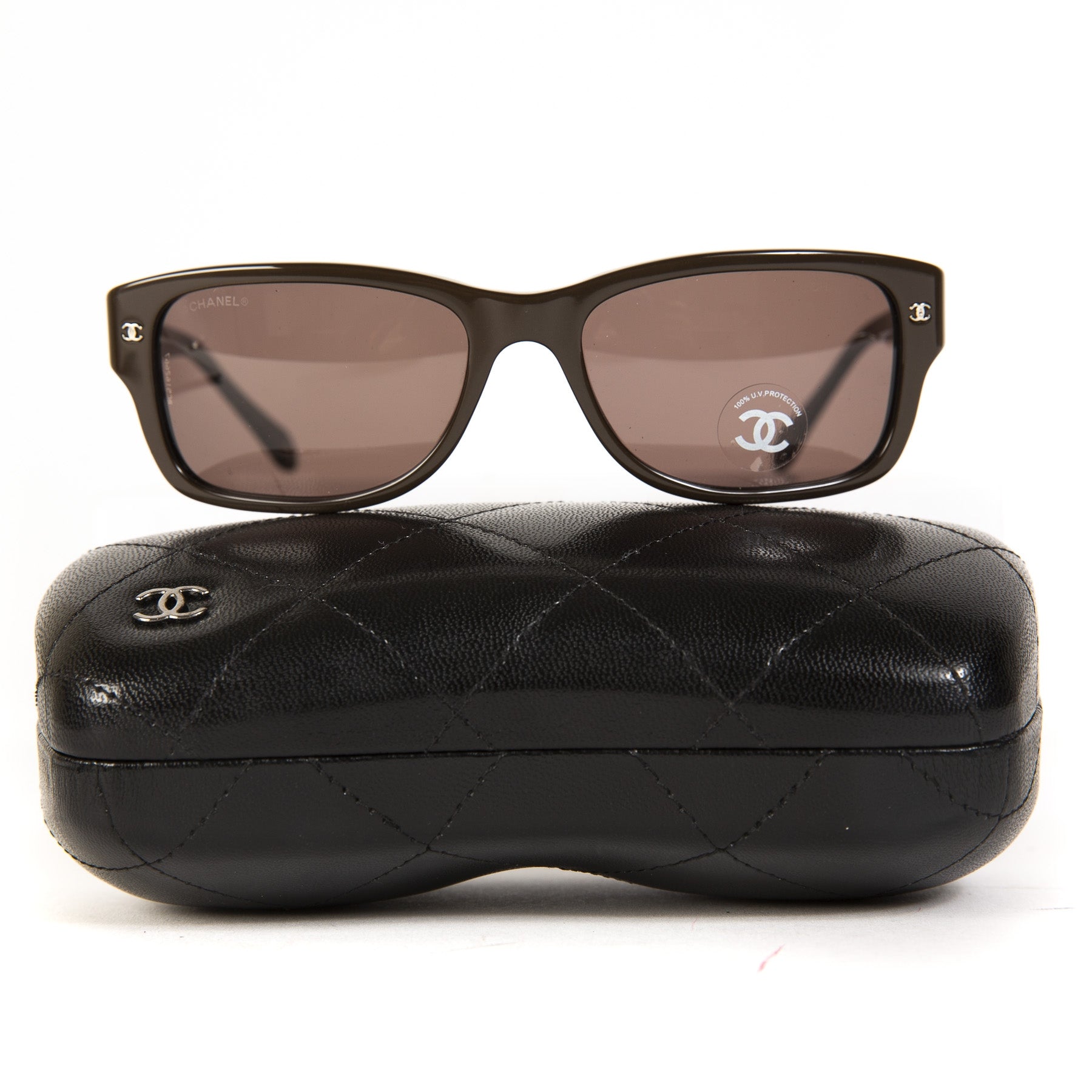 Chanel Rectangle Burgundy Brown Gradient Sunglasses