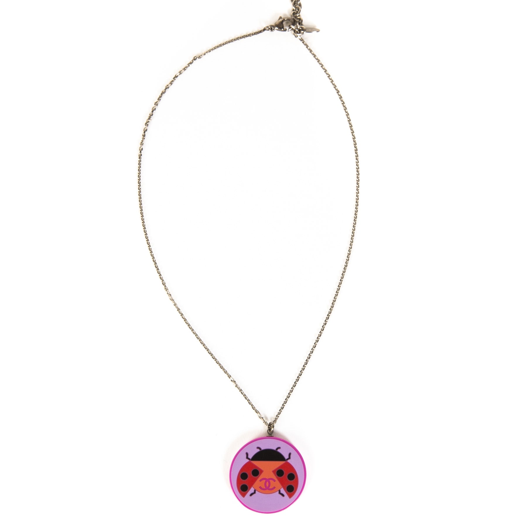 Chanel Purple Ladybuy Pendant Necklace
