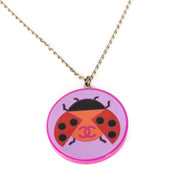 Chanel Purple Ladybuy Pendant Necklace