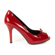 Dolce & Gabbana Red Open Toe Heels