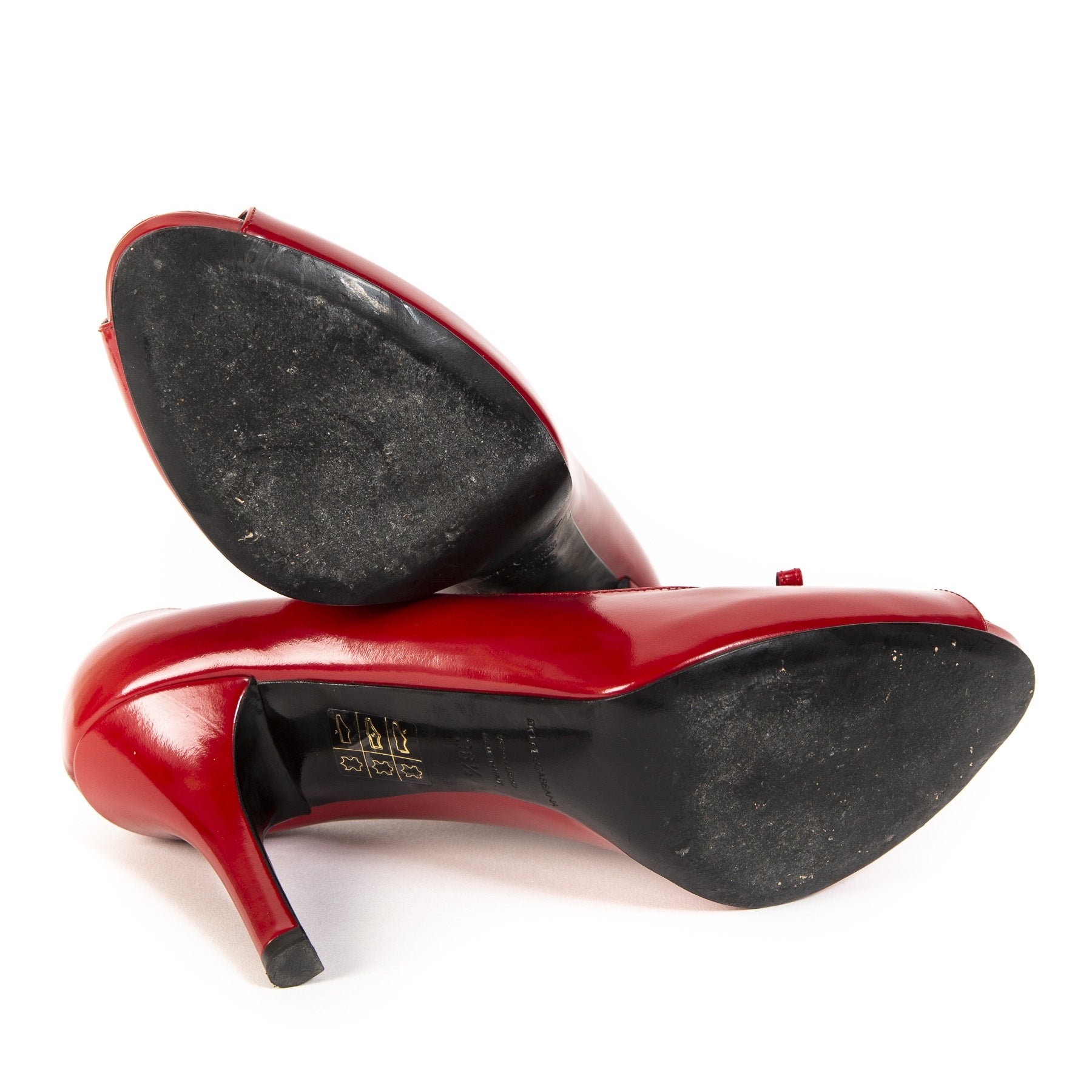 Dolce & Gabbana Red Open Toe Heels