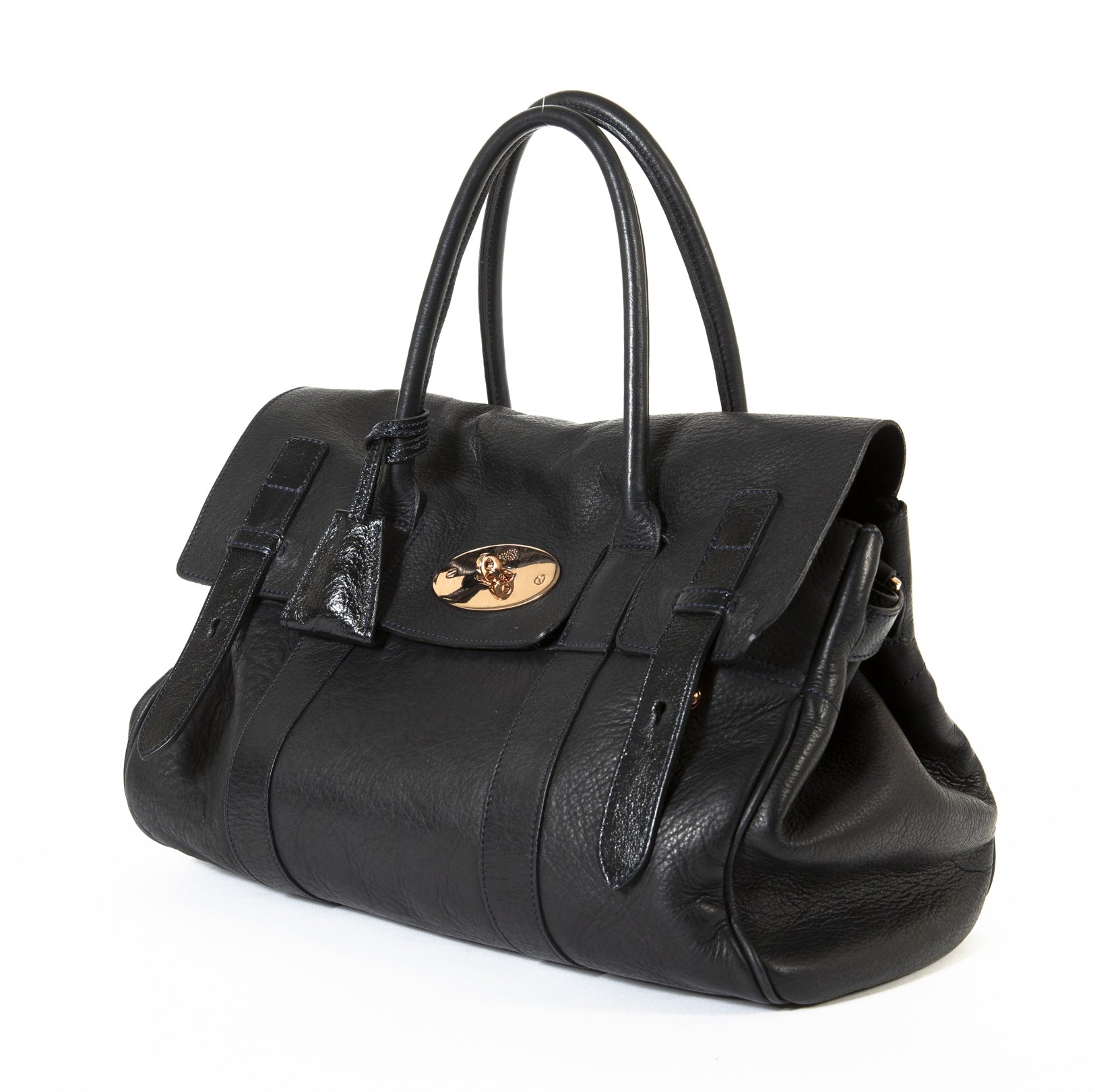 Mulberry Black Heritage Bayswater Satchel now for sale at labellov vintage fashion webshop belgium