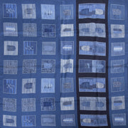 Delvaux Blue Silk Square Scarf now for sale at labellov vintage fashion webshop belgium