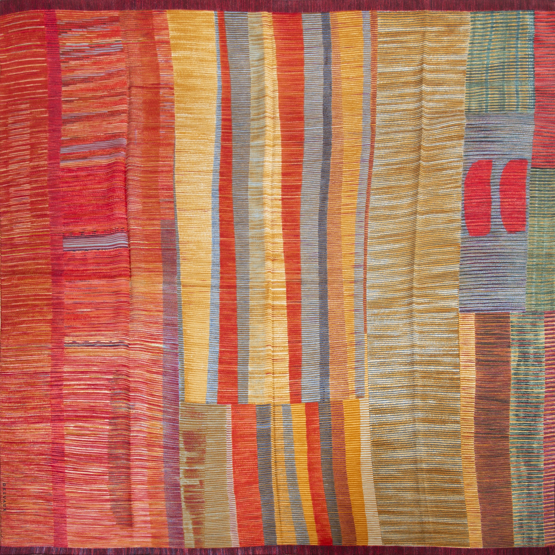 delvaux multicolor striped silk scarf now for sale at labellov vintage fashion webshop
