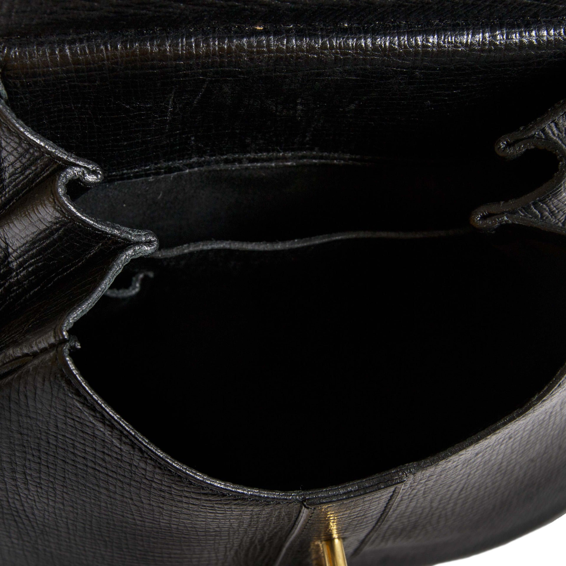 Sac à dos / à bandoulière Delvaux Cerceau en cuir noir