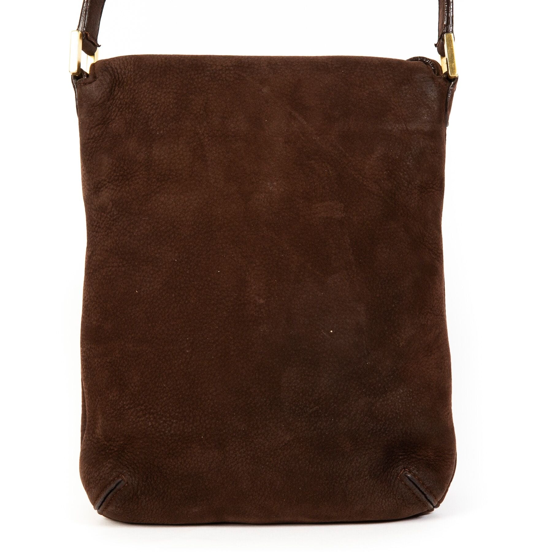 Deux de Delvaux Brown Drawstring Crossbody Bag