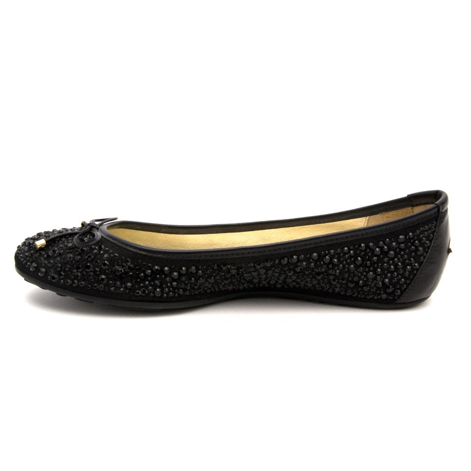 acheter en ligne comme neuf Jimmy Choo women’s Black Crystal Studded ‘Weber’ ballerina flats boetique anvers