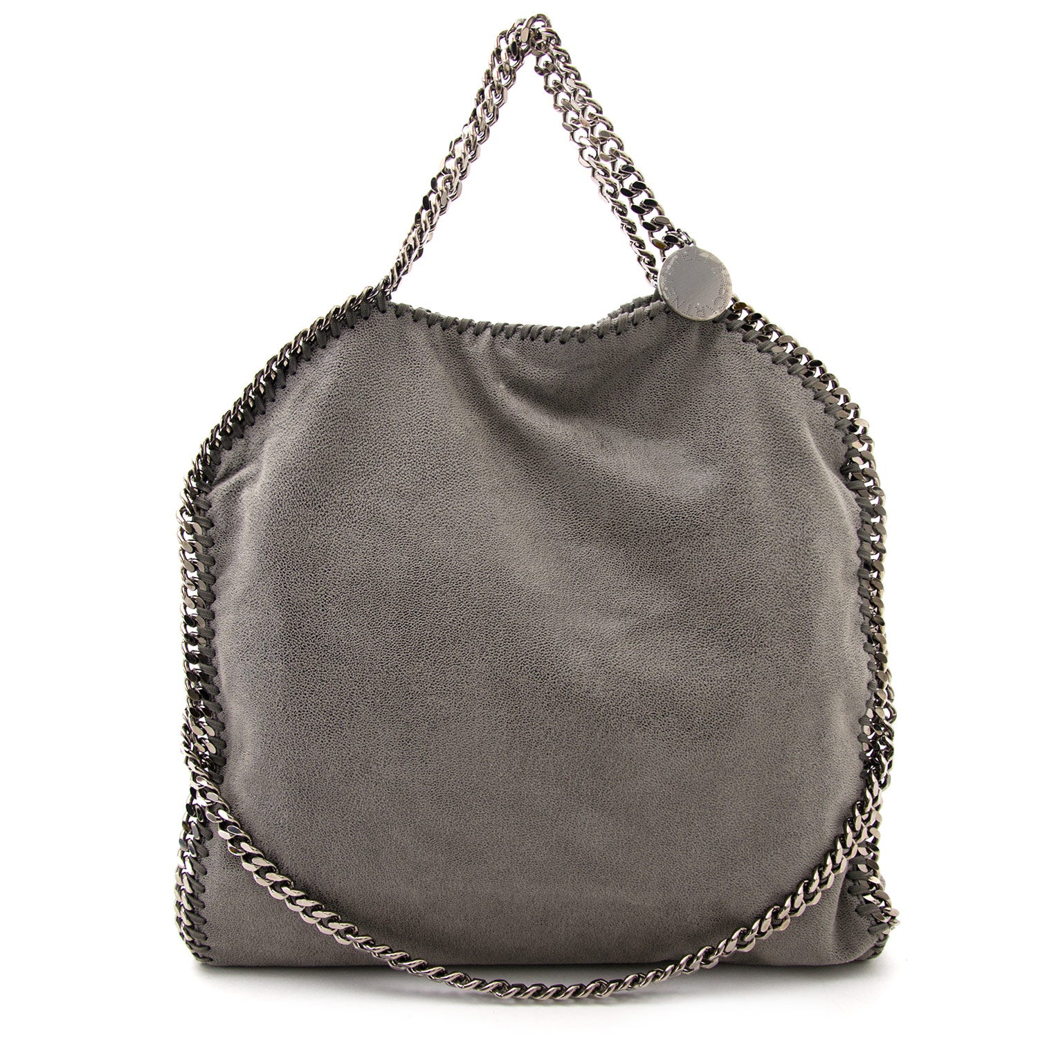koop online tweedehands tassen aan de beste prijs Stella McCartney Grey Falabella Shaggy Deer Fold Over Tote