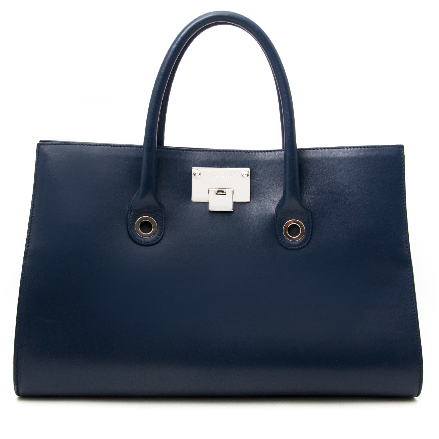 Jimmy Choo Navy Blue Top Handle Bag