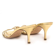 koop veilig onilne Jimmy Choo Metallic Gold Kitten Sandals - Size 40