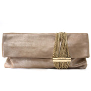 Jimmy Choo Chandra Sand Summer Suede Clutch online available at online shop labellov antwerp belgium