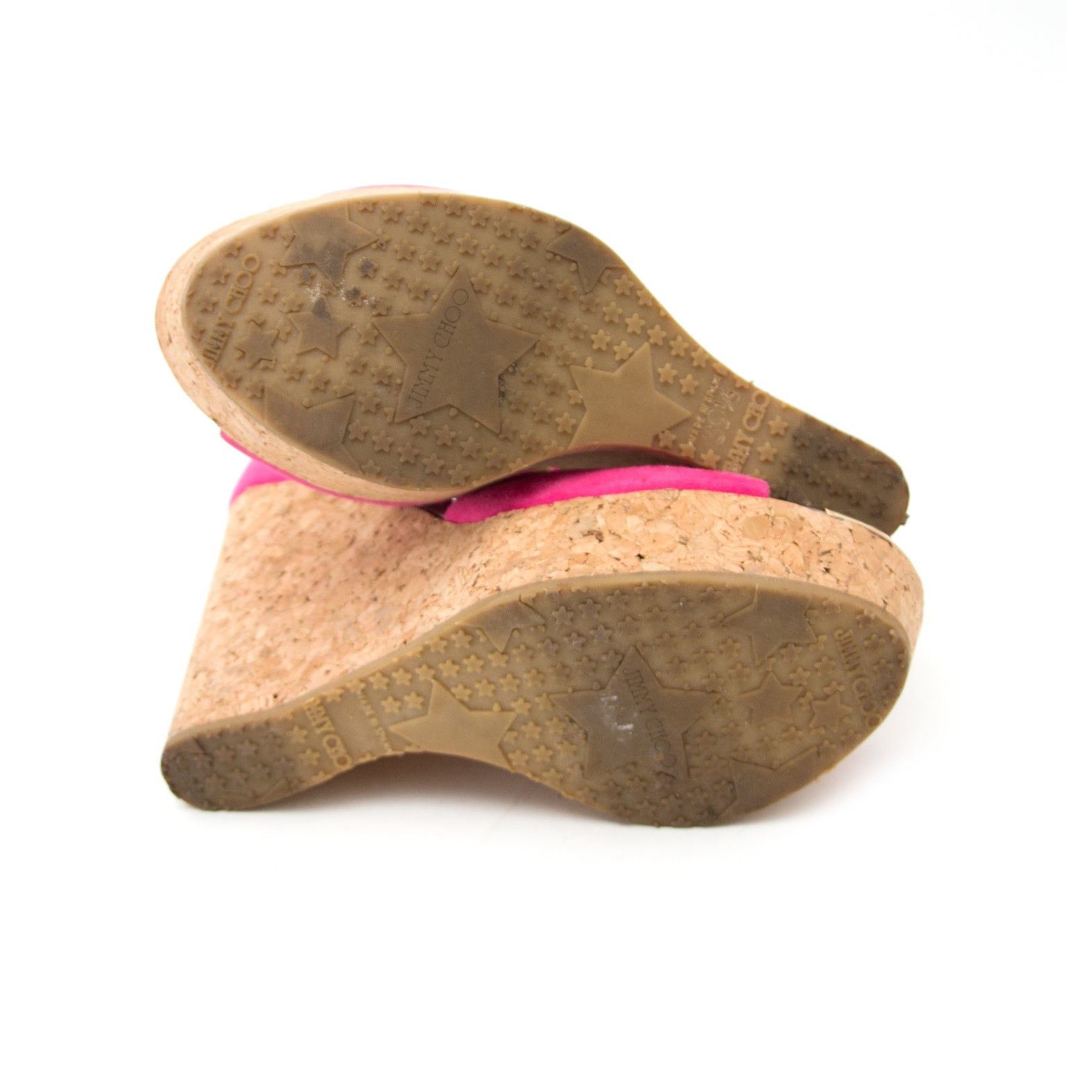Shop safe and secure online Jimmy Choo Pink Cork Wedges - Size: 39,5