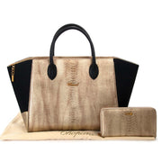 chopard metallic python embossed bag + wallet now for sale at labellov vintage fashion webshop belgium