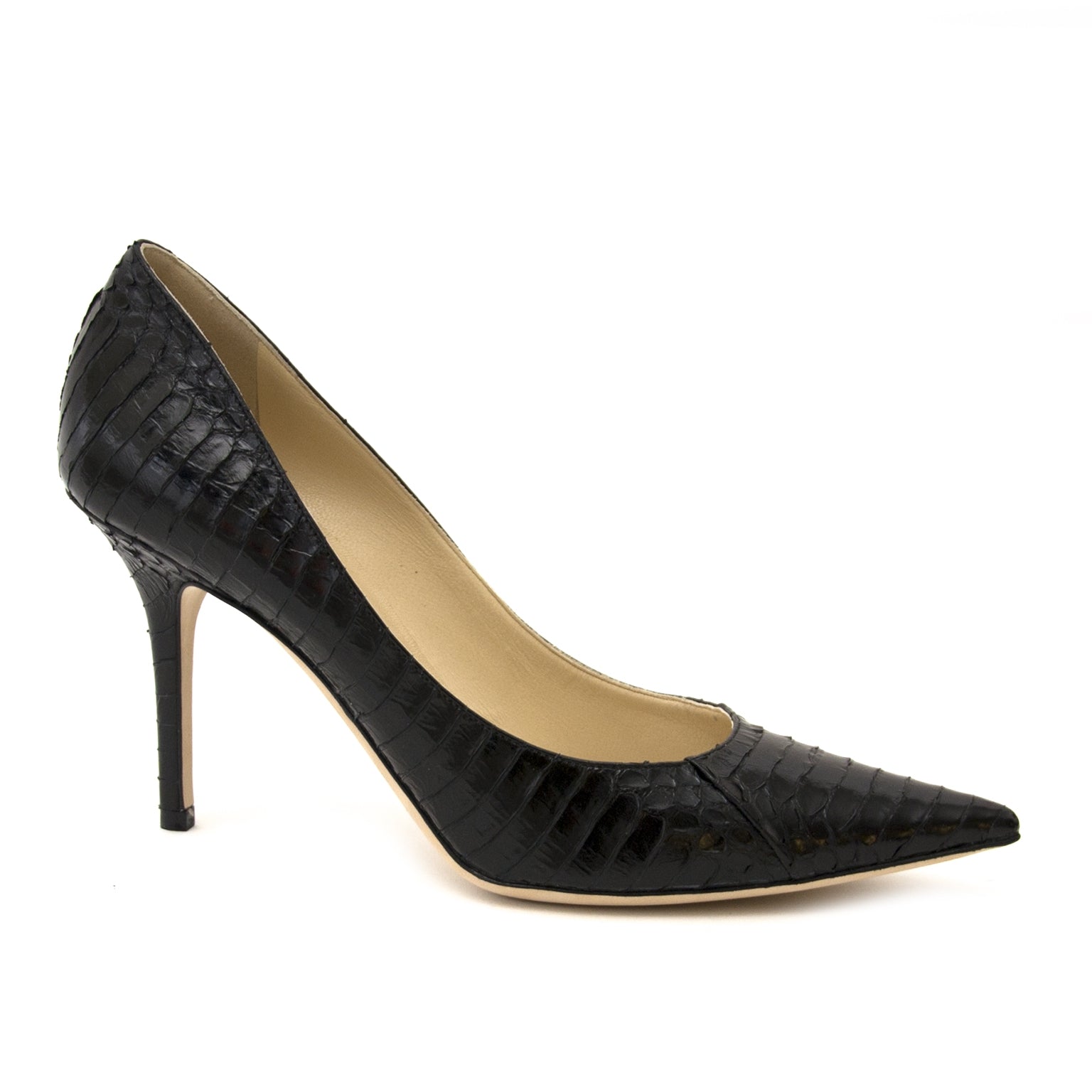 buy authentic jimmy choo agnes black python pumps now at labellov vintage fashion webshop belgium