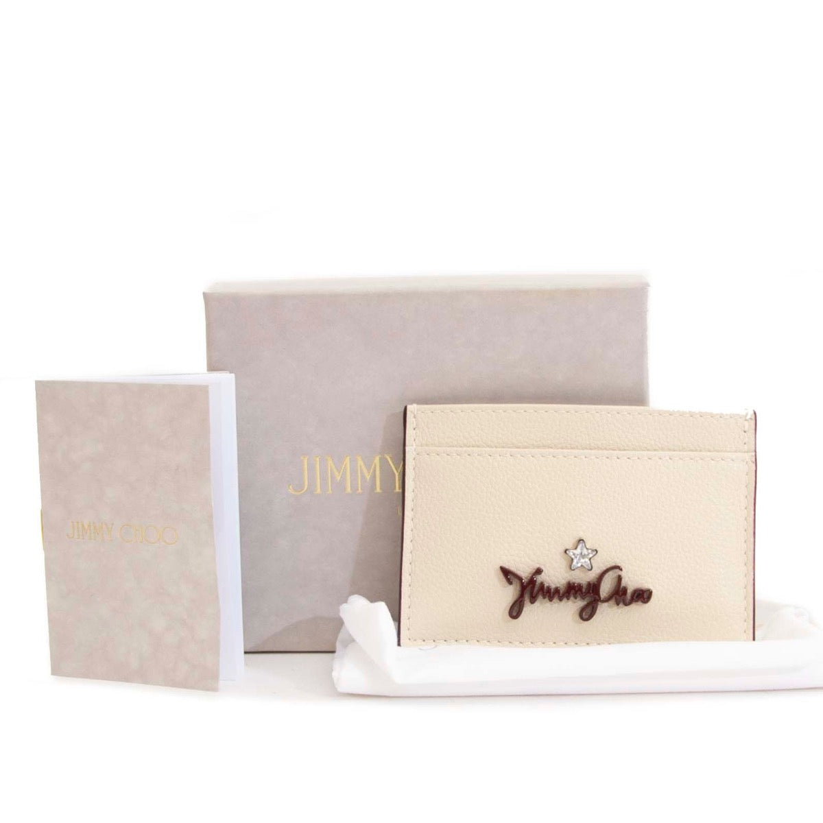 Buy an authentic second hand Jimmy Choo Off-White Leather Cardholder in very good condition at Labellov