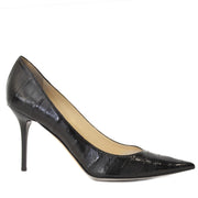 Jimmy Choo Black Eel Printed Pumps - size 38