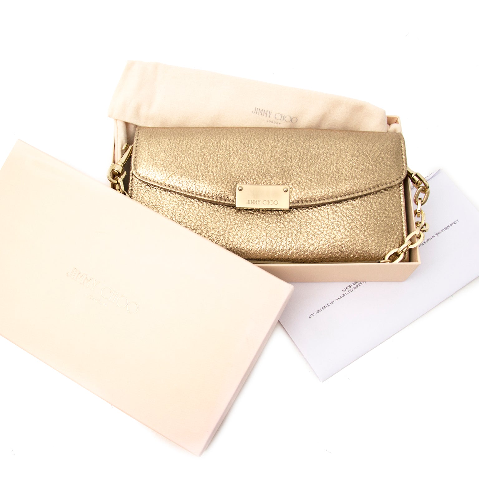 Jimmy Choo Riane Gold Clutch te koop in België Antwerpen in de showroom of online www.labellov.com.