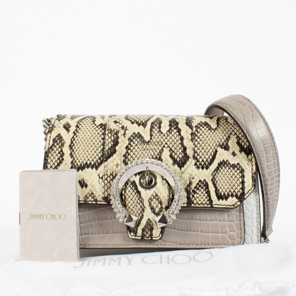 Jimmy Choo Python/Croc Embossed Madeline Bag