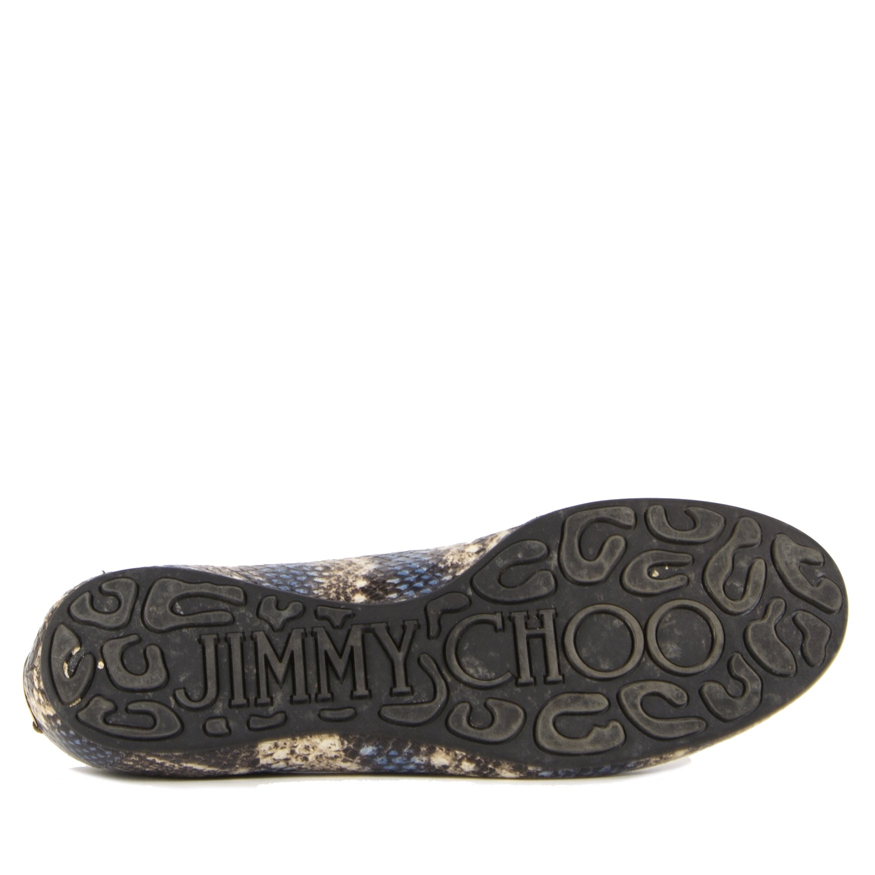Jimmy Choo Embossed Snake Print Cosmo Ballerinas