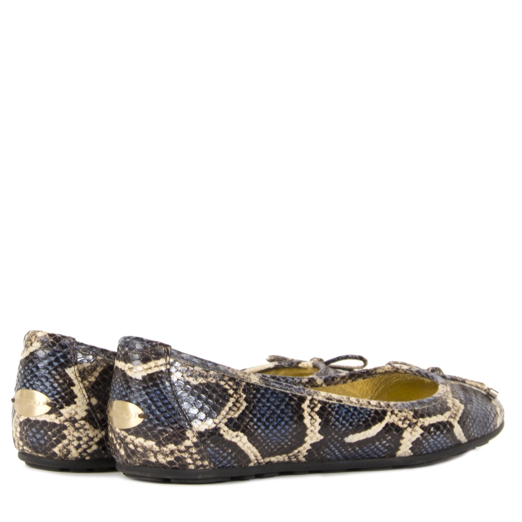 Jimmy Choo Embossed Snake Print Cosmo Ballerinas
