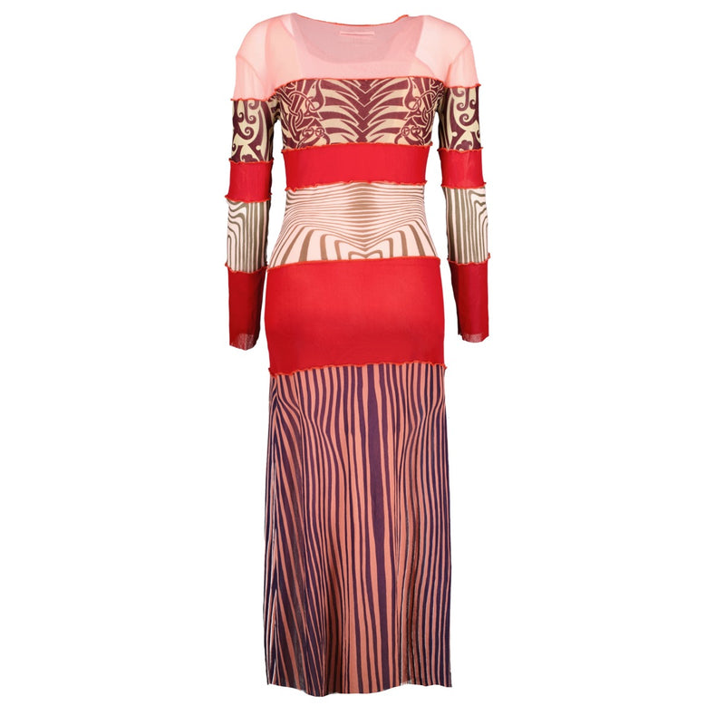 shop and sell authentic vintage archive Jean Paul Gaultier Mesh Printed Maxi Dress at Labellov for the best price