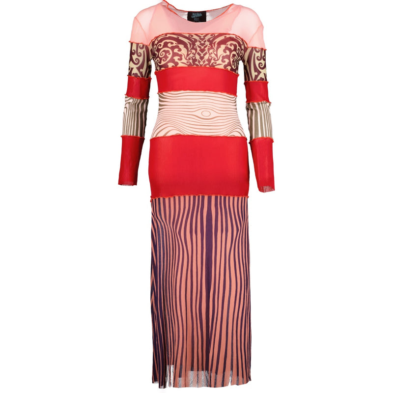 shop and sell authentic vintage archive Jean Paul Gaultier Mesh Printed Maxi Dress at Labellov for the best price