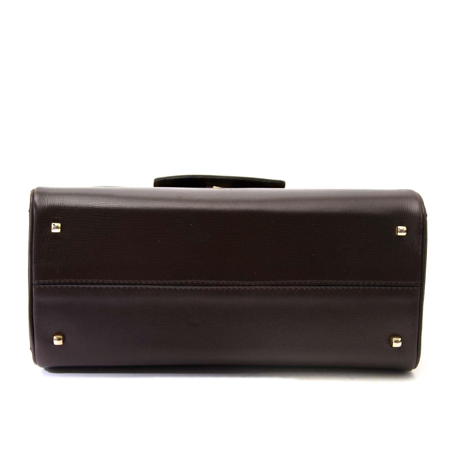 secondhand Delvaux Brown Boxcalf Leather Tempete PM for sale at labellov