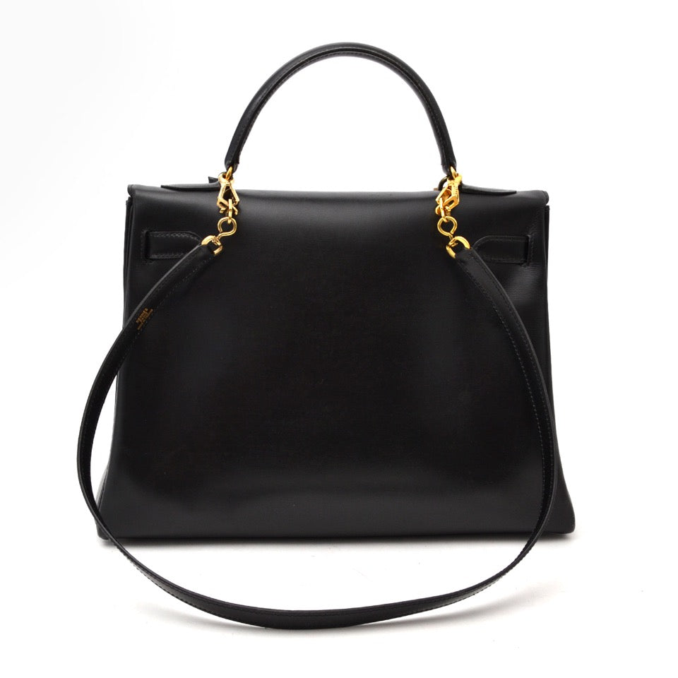 Hermès Kelly 32 Black Box GHW