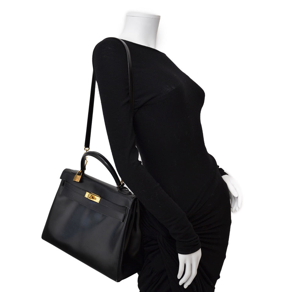 Hermès Kelly 32 Black Box GHW