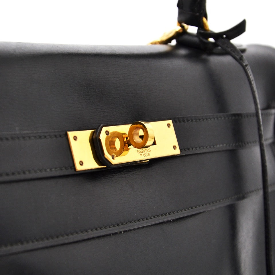 Hermès Kelly 32 Black Box GHW
