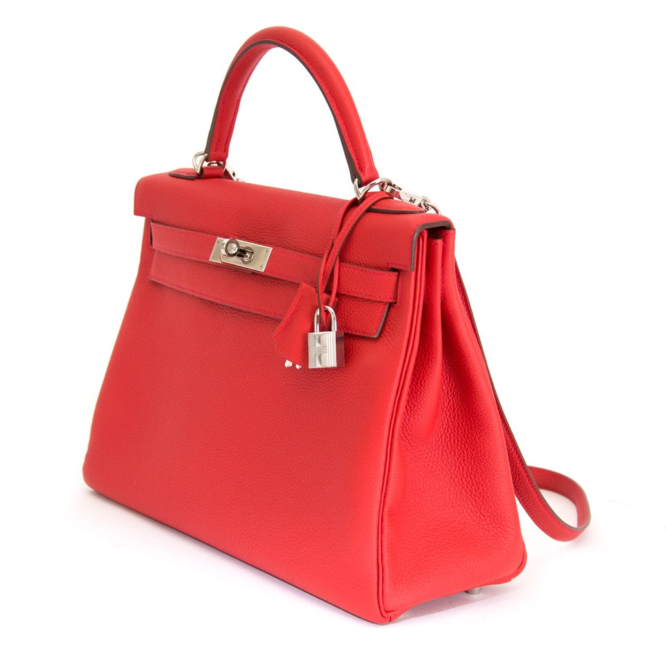 koop snel en veilig online aan de beste prijs Brand New Hermes Kelly Geranium Retourne 32 Togo
