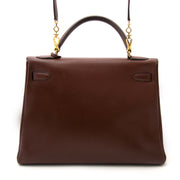 acheter en ligne pour le meilleur prix Hermes Chocolat Kelly Veau Grain Lisse