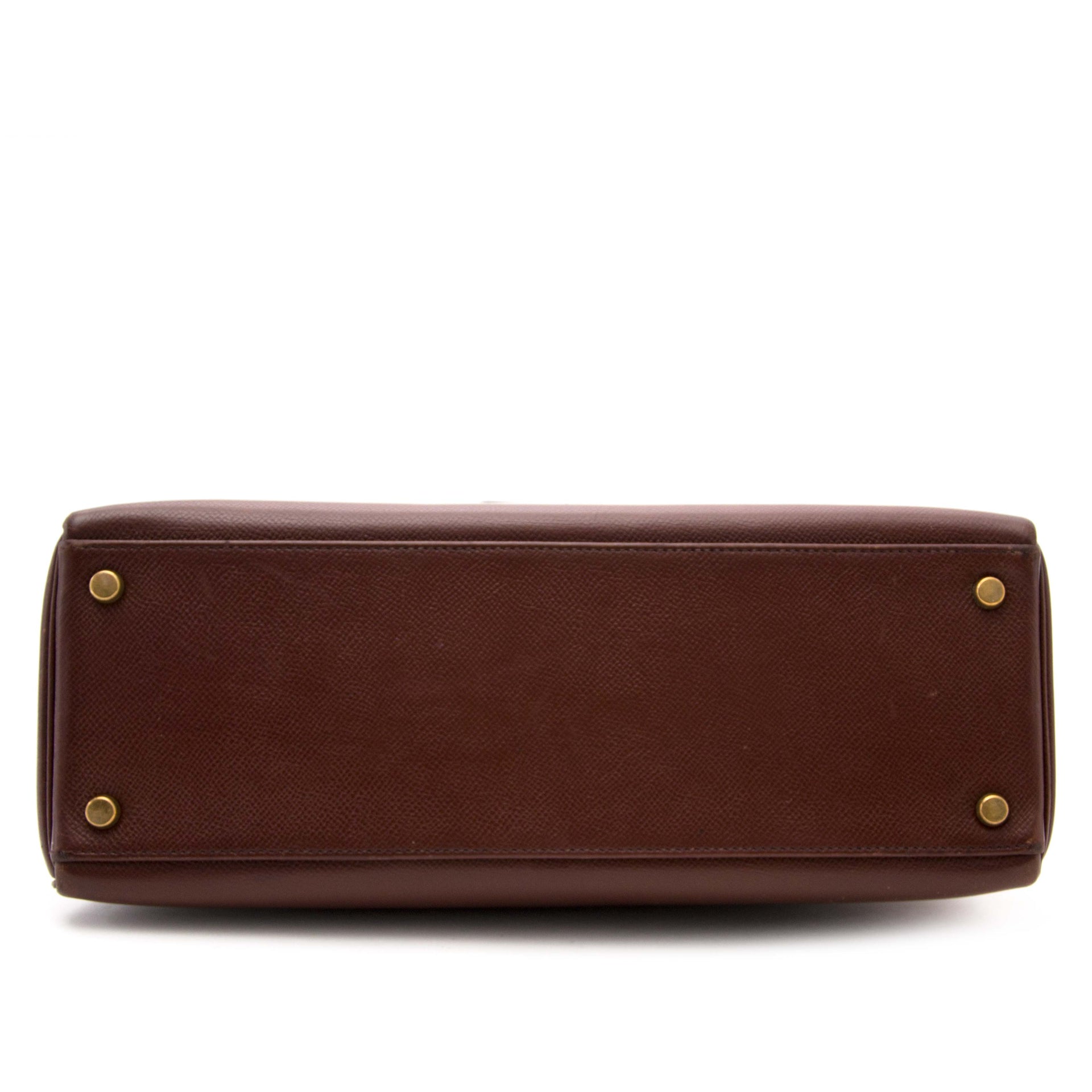 shop online your secondhand acheter en ligne pour le meilleur prix Hermes Chocolat Kelly Veau Grain Lisse
