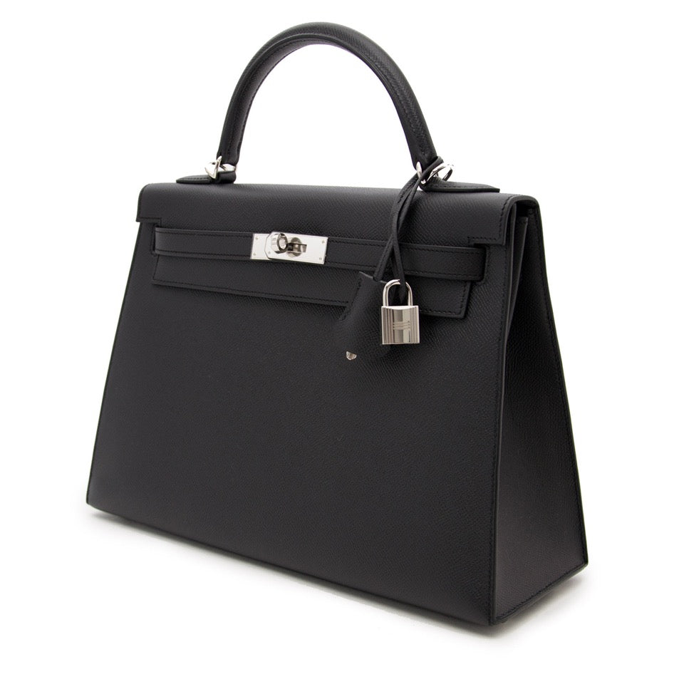 real real Brand New Hermes Kelly 32 Black Epsom PHW skip the waitinglist 100% authentic store fresh