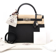 real real Brand New Hermes Kelly 32 Black Epsom PHW skip the waitinglist 100% authentic store fresh