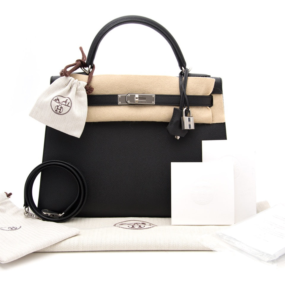 real real Brand New Hermes Kelly 32 Black Epsom PHW skip the waitinglist 100% authentic store fresh