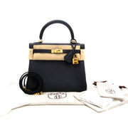 shop your designer luxury Hermès Kelly 25cm Swift Blue Indigo GHW at the best price online at labellov.com