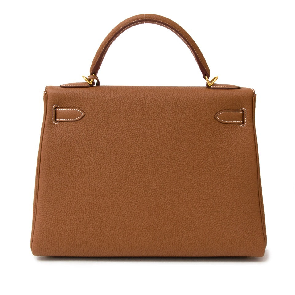 acheter en ligne pour le meilleur prix comme neuf sac a main Brand New Hermes Kelly Retourne 32 Togo GHW