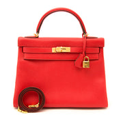 Hermes kelly 32 rouge tomate taurillon clemense now online for the best price