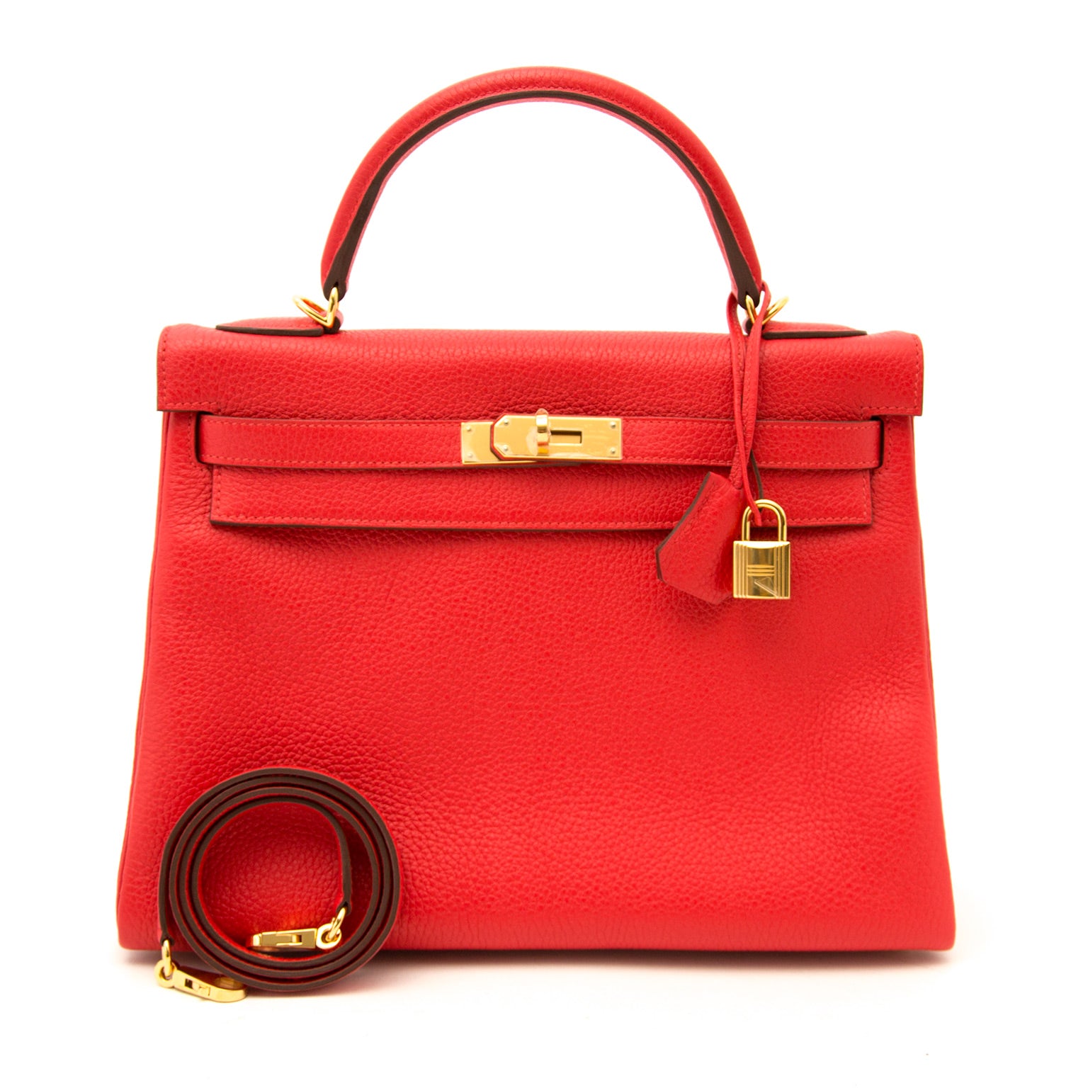 Hermes kelly 32 rouge tomate taurillon clemense now online for the best price