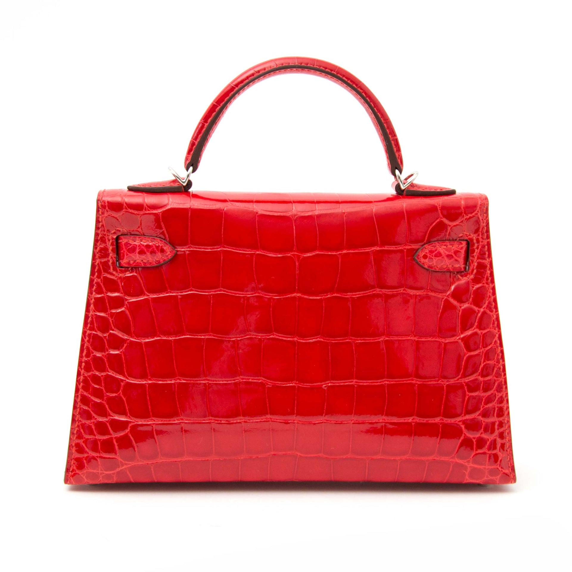 koop veilig online aan de beste prijs jou tweedehands Never Used Hermes Kelly Sellier Mini Geranium Mississippiensis Alligator nooit gedragen full set