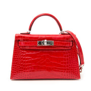 acheter en ligne jamais utiliser avec facture Never Used Hermes Kelly Sellier Mini Geranium Mississippiensis Alligator