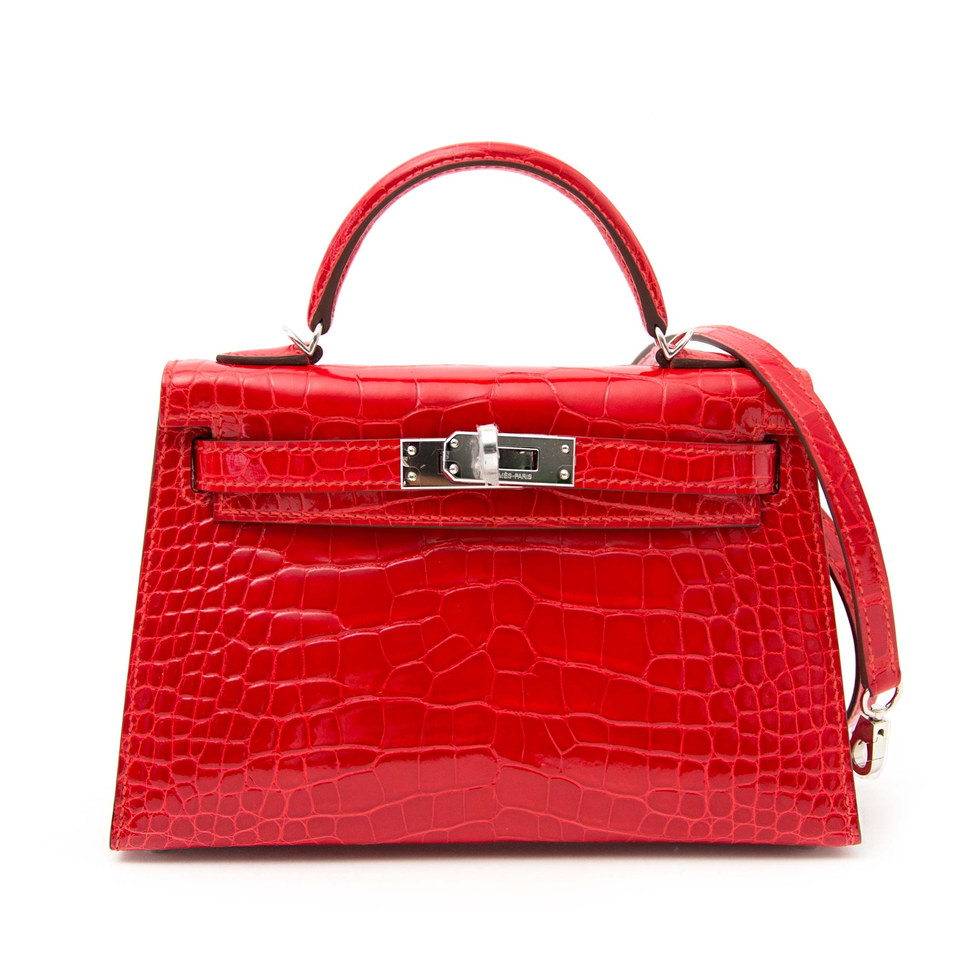 acheter en ligne jamais utiliser avec facture Never Used Hermes Kelly Sellier Mini Geranium Mississippiensis Alligator